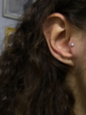 piercing tragus ponto de luz titânio natural